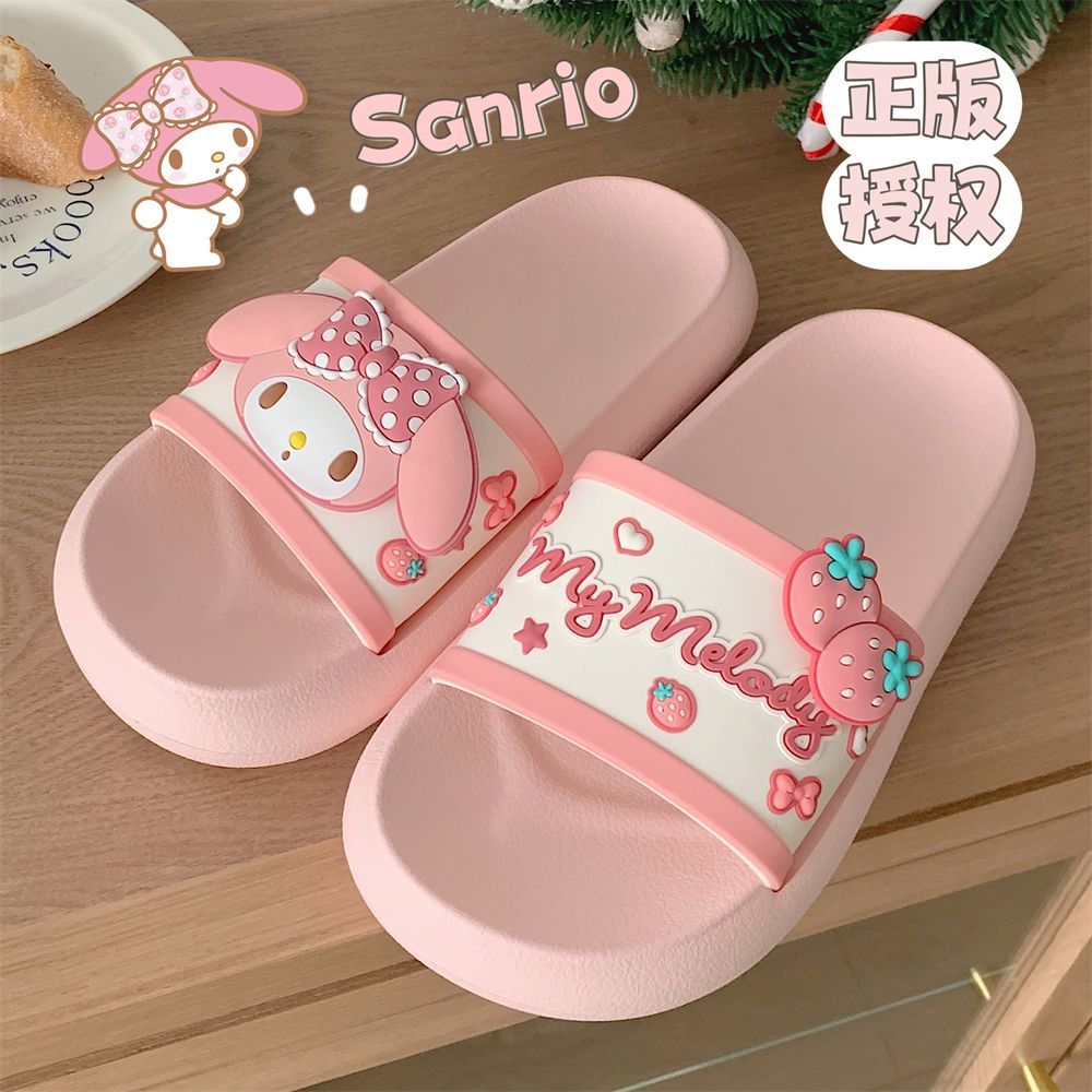 Thin strip Sanrio IP joint girl heart Melody slippers summer home non-slip thick bottom sandals and slippers for women