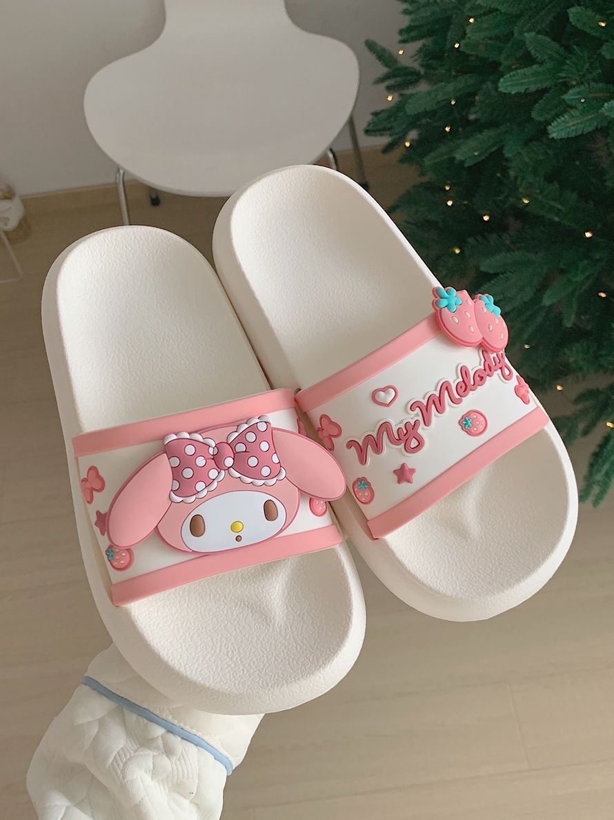 Thin strip Sanrio IP joint girl heart Melody slippers summer home non-slip thick bottom sandals and slippers for women