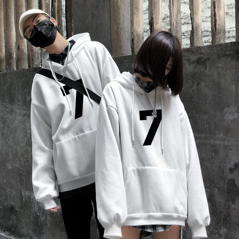 情侶裝衛衣一女一男2023秋冬新款ins潮流寬鬆上衣服連帽加絨外套