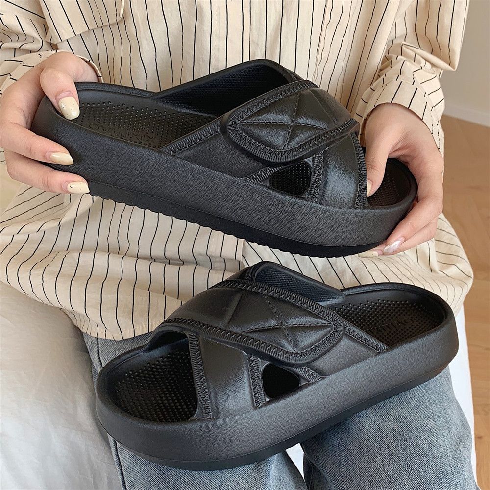 Thin strip casual outerwear all-match thick-soled ladies cross slippers ins Korean fashion non-slip sandals and slippers summer
