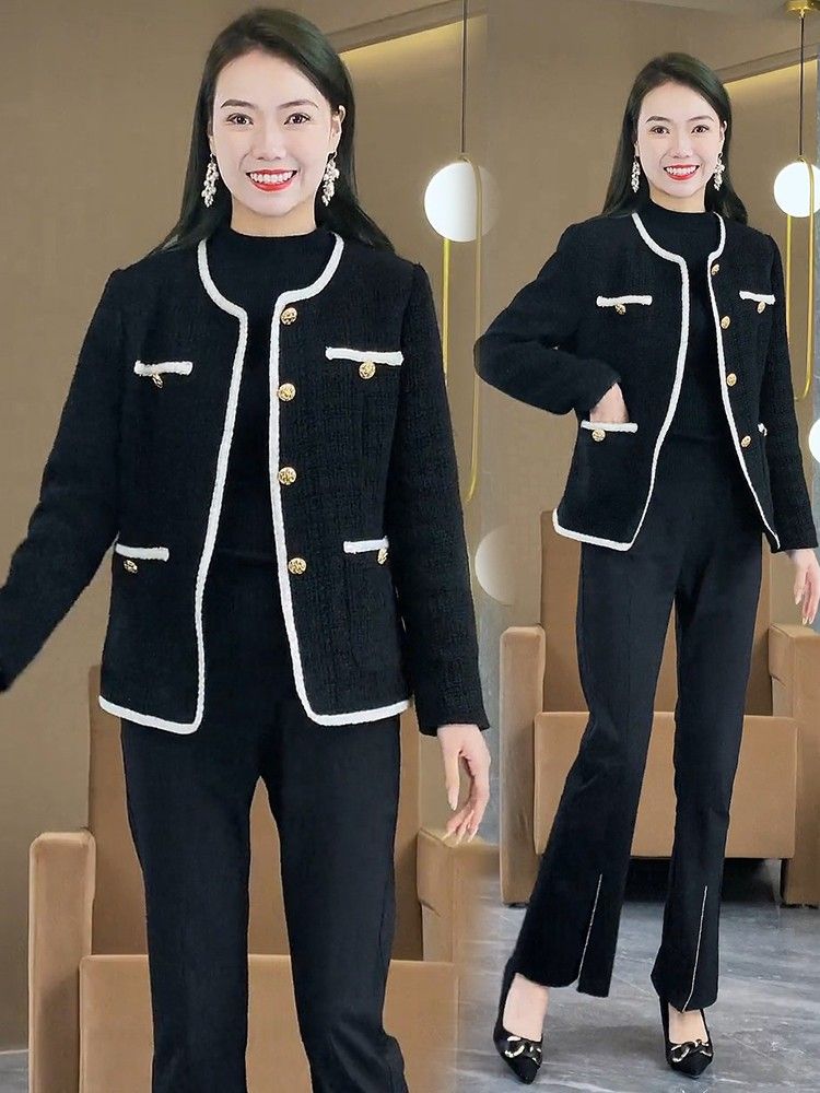 Xiaoxiangfeng jacket women's spring and autumn 2023 new style this year's popular women's red small suit woolen top