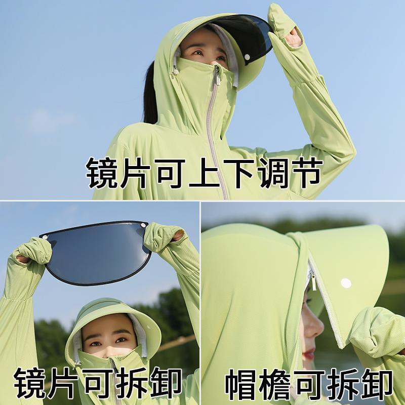 Ice silk sunscreen women's  summer new anti-ultraviolet breathable ultra-thin smock cycling sunscreen jacket