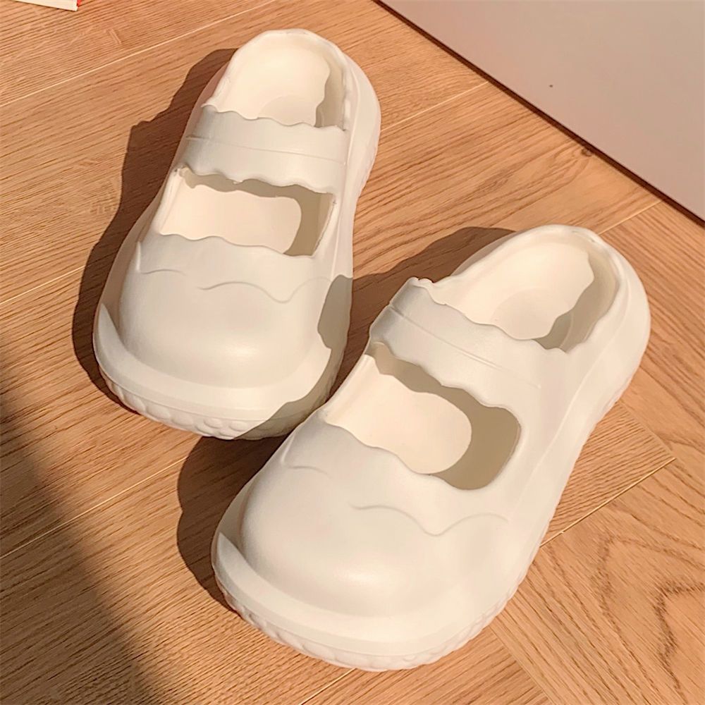 Thin strip ins tide summer new sweet and cool Mary Jane seaside slippers ladies simple non-slip indoor baotou shoes