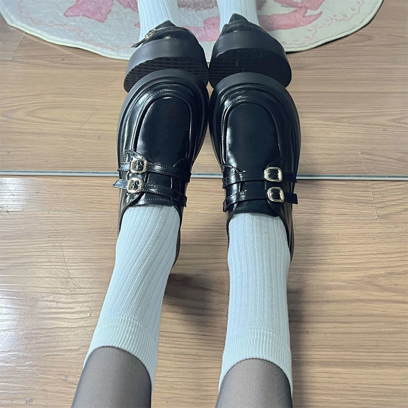 雲上一步2023春季新款百搭復古瑪麗珍女鞋日系舒適厚底學院小皮鞋