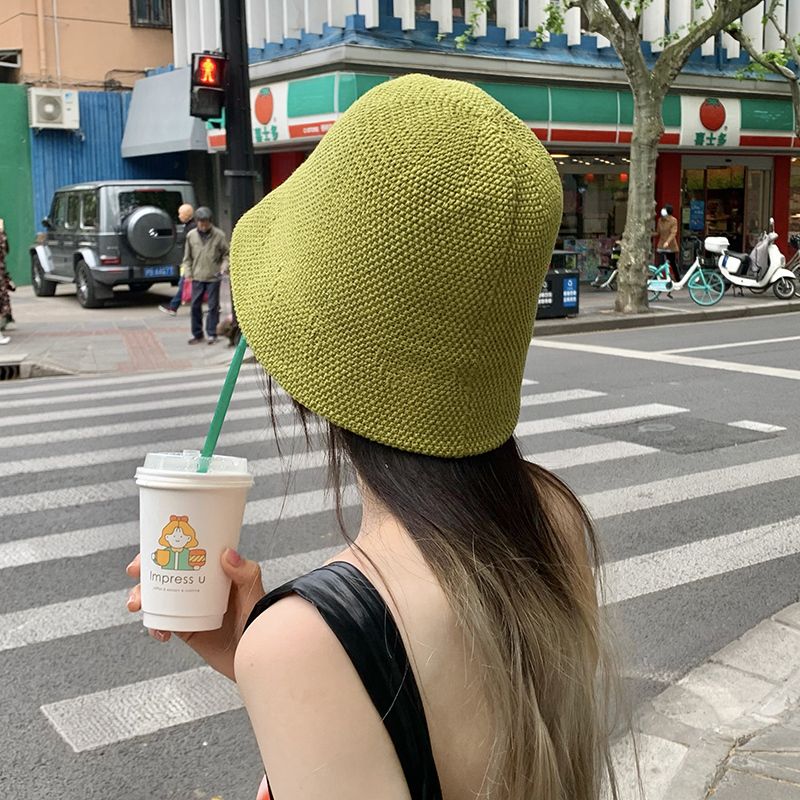 Summer sunshade hat women's sunscreen thin section breathable fisherman hat ins tide new face-covering bucket hat women show small face