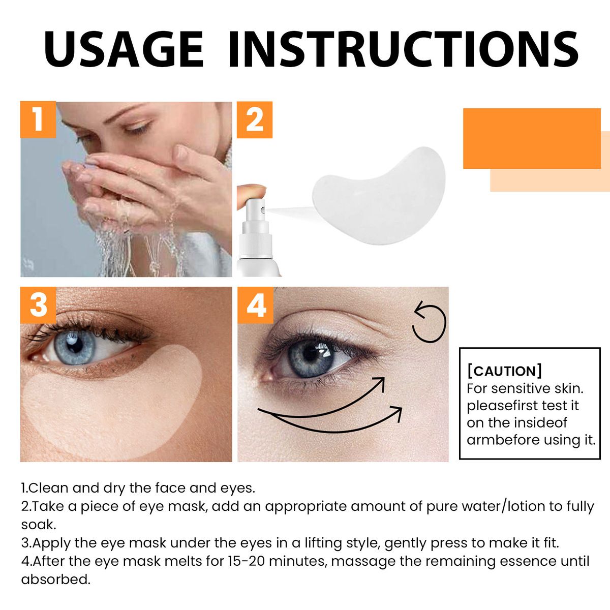 Benda per occhi con custodia per maschera facciale solubile in acqua al collagene EELHOE_voghion.com