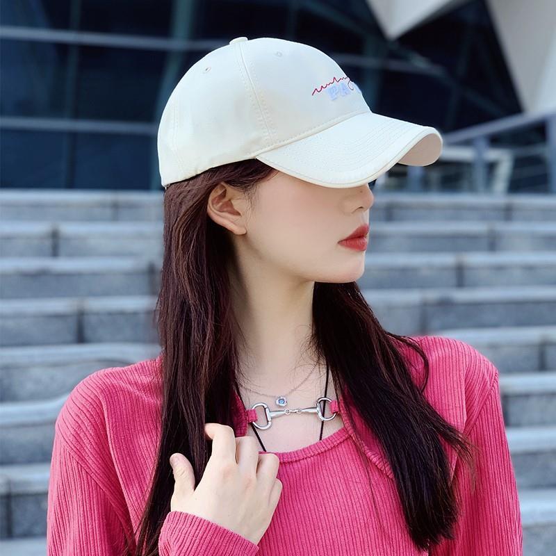Spring new wine red baseball cap show face small peaked cap female Korean version tide brand wide brim hat couple curved brim hat