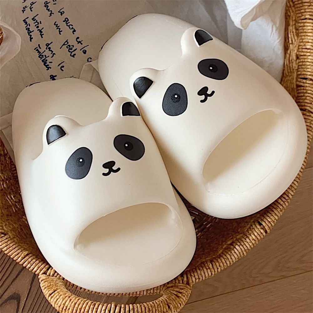 Thin strip ins male and female cute panda soft bottom slippers summer indoor home thick bottom casual bathroom sandals and slippers