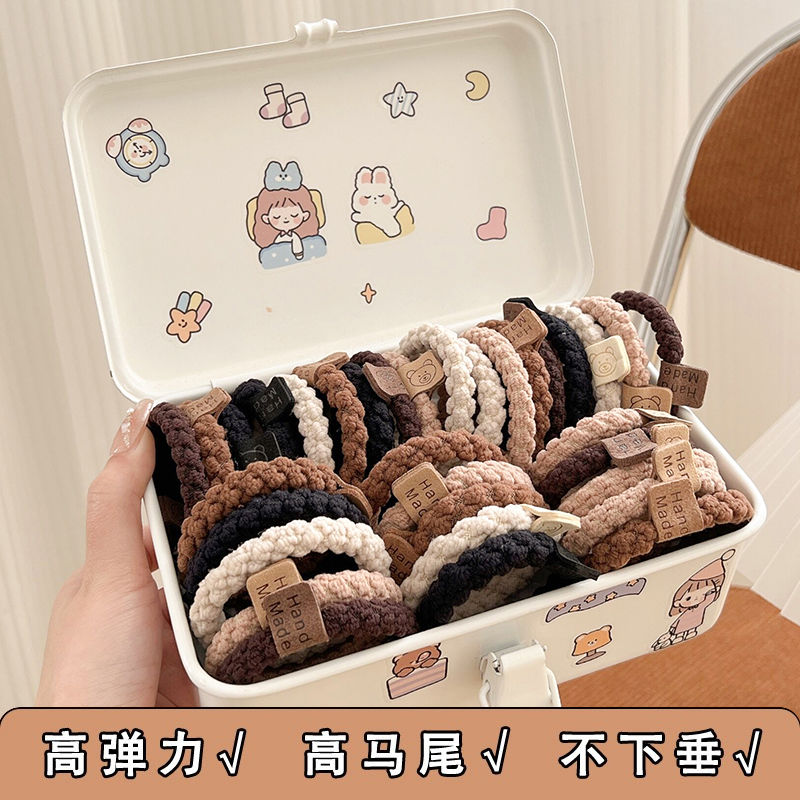 2023新款小皮套發圈女氣質扎頭髮橡皮筋高彈力耐用發圈不勒發頭繩