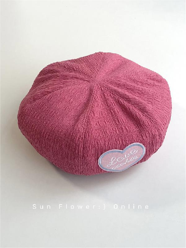 Cute peach heart original homemade y2k raspberry powder beret female student spring and summer thin section sweetheart painter hat tide