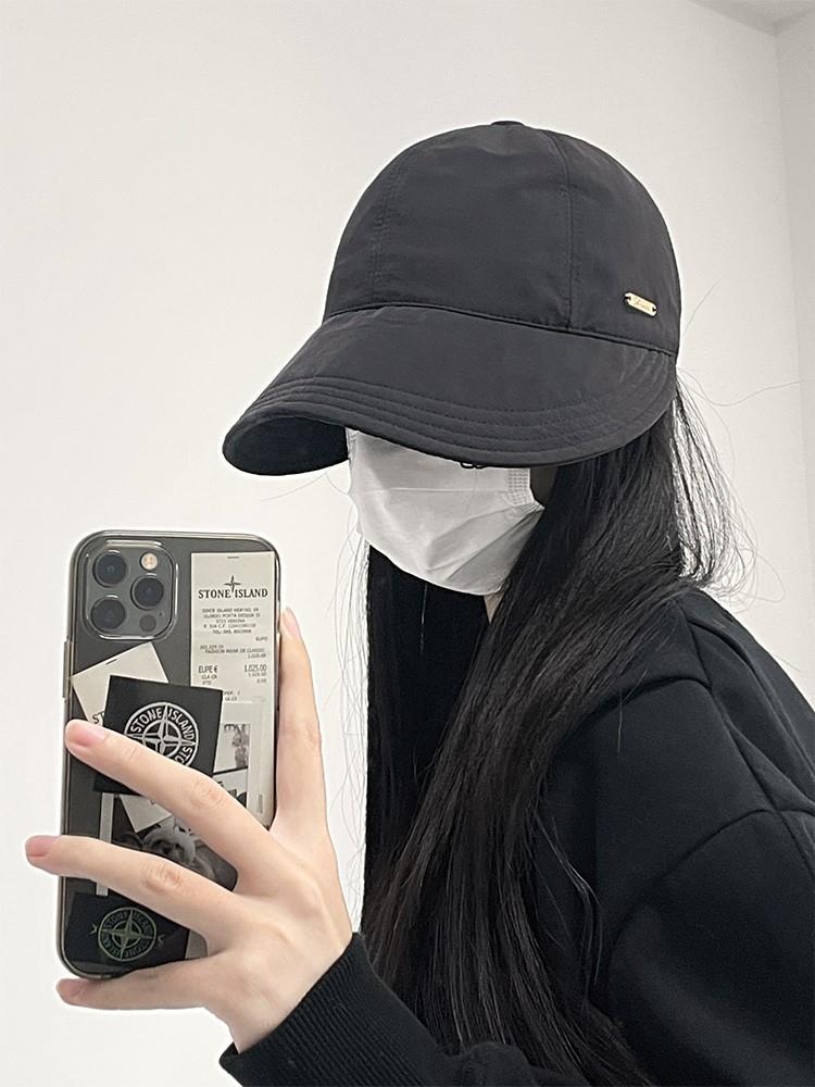 High-quality spring and summer new fisherman's hat women's wide-brimmed retro casual all-match hat with big head and face showing small sun visor