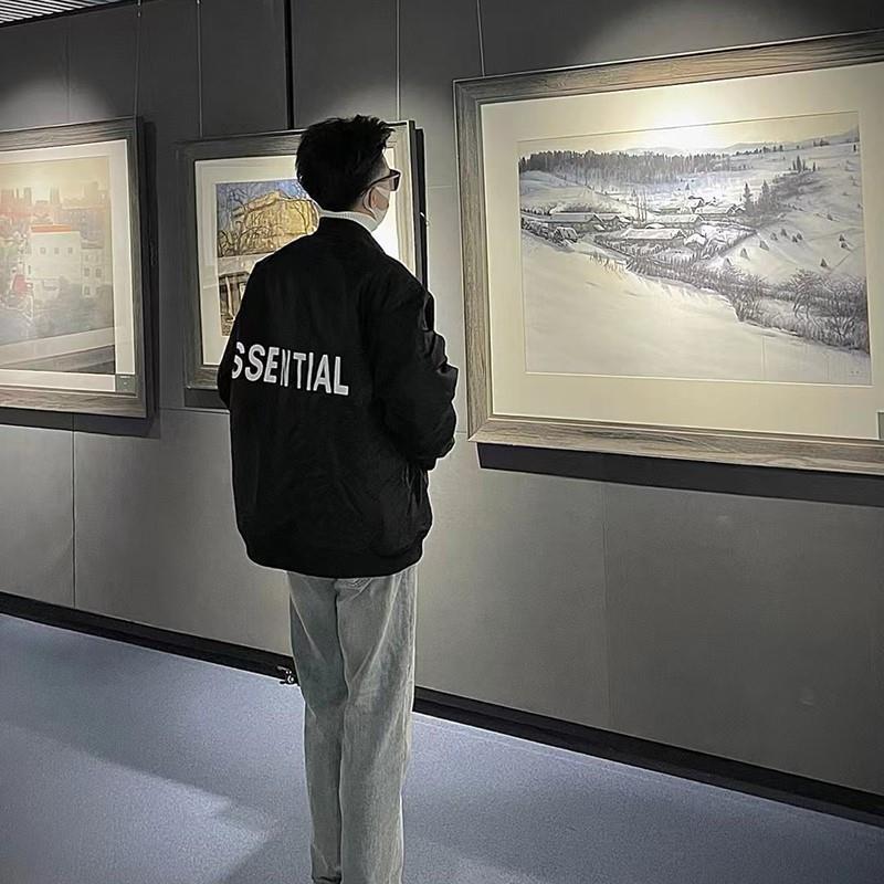 棒球服外套男秋冬潮牌夾克美式vibe高街嘻哈寬鬆休閒情侶黑色上衣