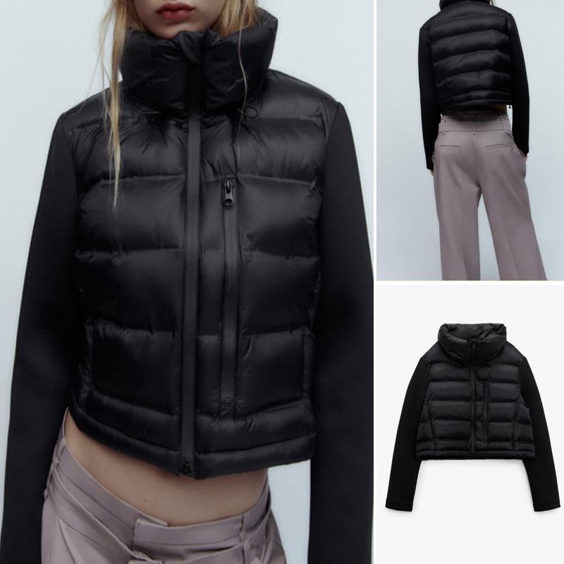 ZAURA winter splicing cotton jacket jacket stand-up tie with buckle adjustment fashion 3427809