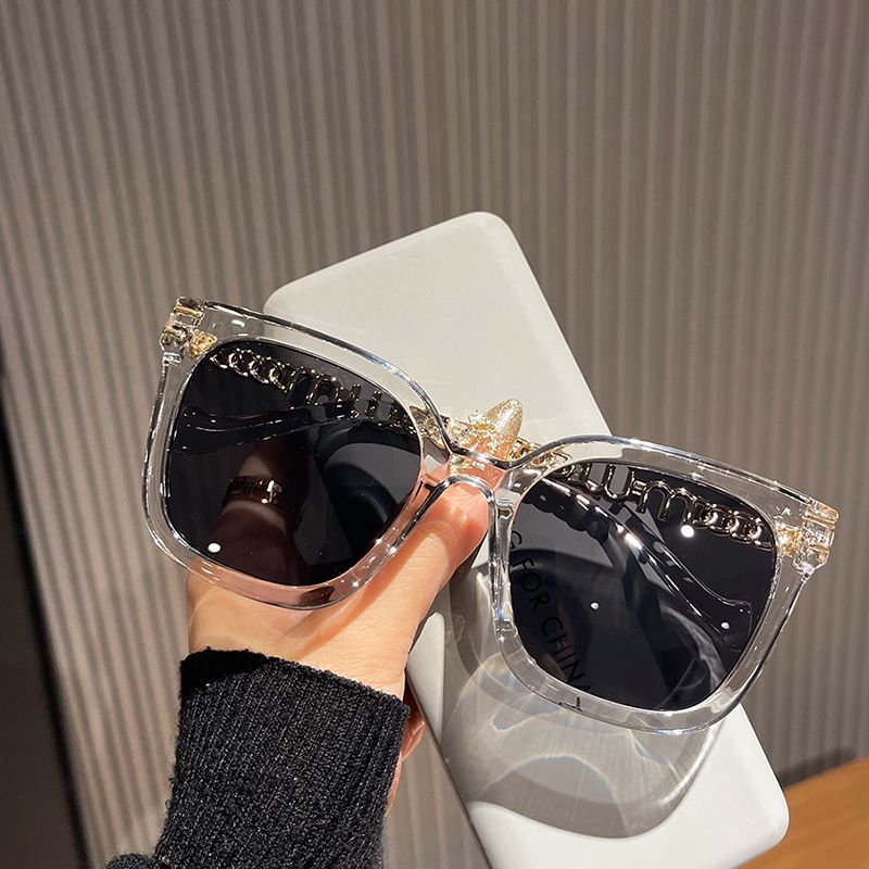 Lunettes de soleil transparentes pour femmes, grand petit visage, chaîne de mode noire, lunettes de soleil pour hommes, tendance, nouvelle collection printemps/été 2023_voghion.com