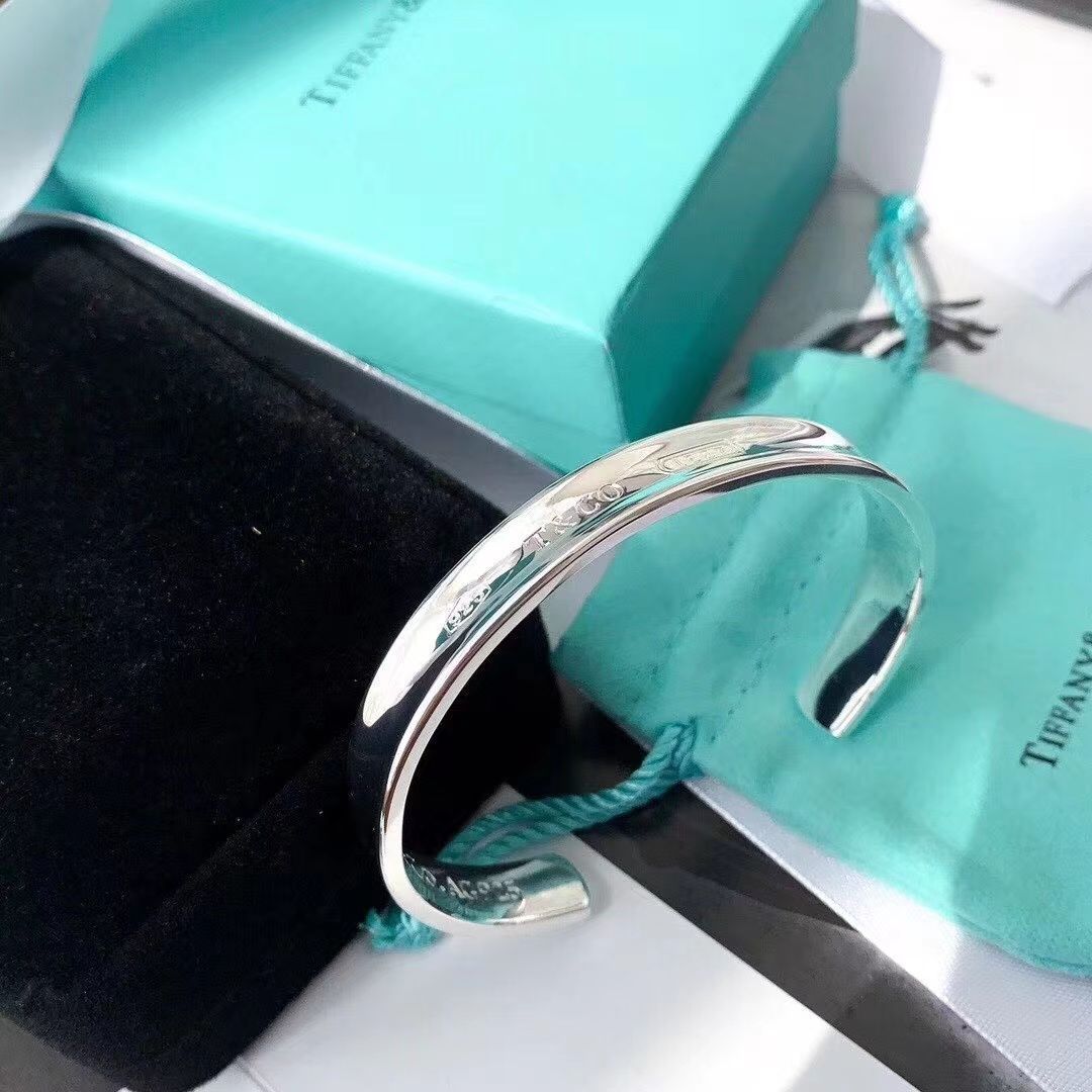 tiffany蒂芙尼1837宽窄开口手镯925银经典情侣男女手环生日礼物