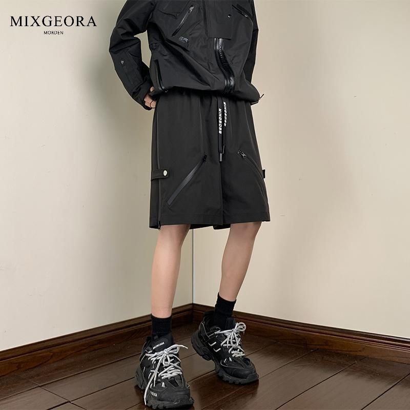 MIX GEORA美式机能短裤男夏季宽松小众设计拉链休闲运动五分中裤