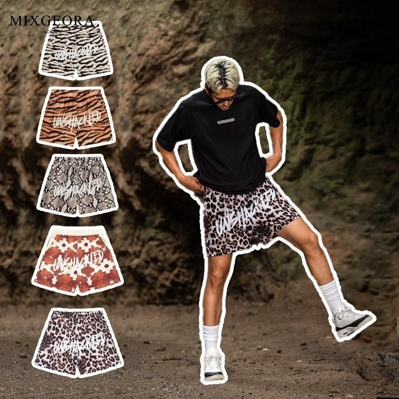 MIX GEORA动物系列速干篮球短裤男豹纹原创设计潮流夏季宽松中裤