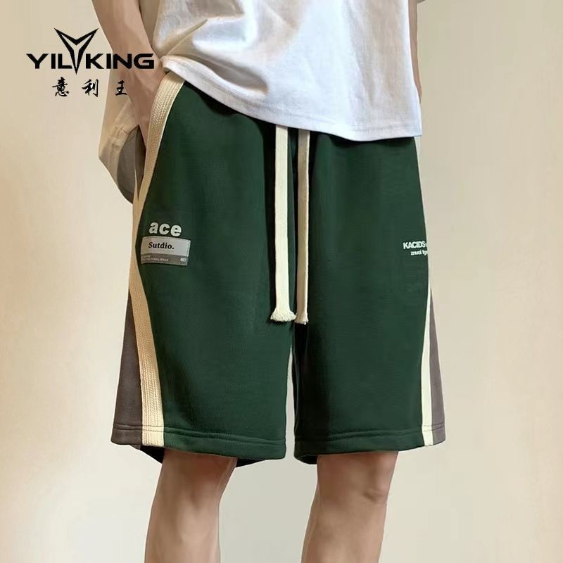 意利王潮流美式针织短裤男2023夏季简约设计感小众抽绳五分运动裤