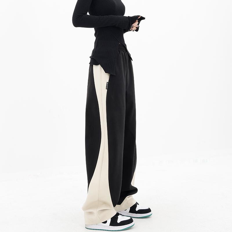 KEN STUDIO splicing sports pants women's spring banana pants loose wide-leg harem pants design pants