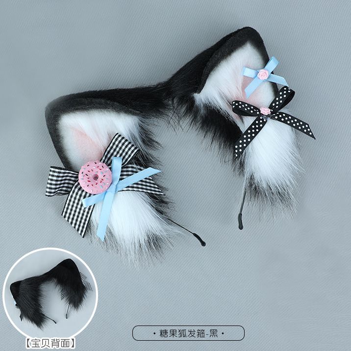 情人节猫耳仿真兽耳猫耳kc发箍lolita甜甜圈糖果呲甜头饰 图片 2