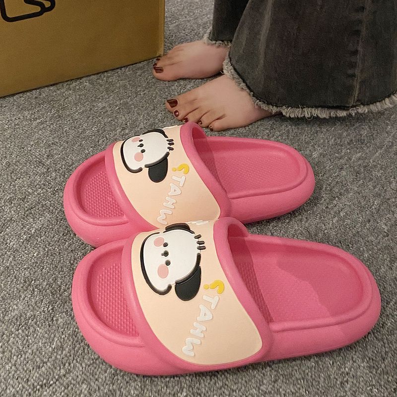 Stepping on shit feeling thick bottom slippers female cute indoor home bathroom bath non-slip sandals and slippers female summer wear