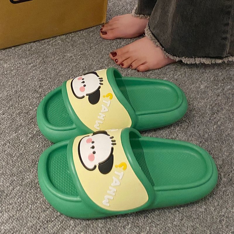 Stepping on shit feeling thick bottom slippers female cute indoor home bathroom bath non-slip sandals and slippers female summer wear