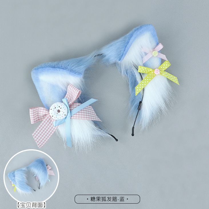 情人节猫耳仿真兽耳猫耳kc发箍lolita甜甜圈糖果呲甜头饰 图片 3