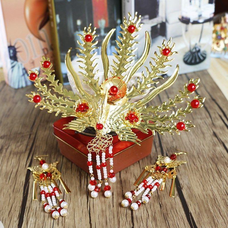 发簪头饰古代皇后娘娘发饰品汉服新娘步摇全套大凤凰凤冠古装流