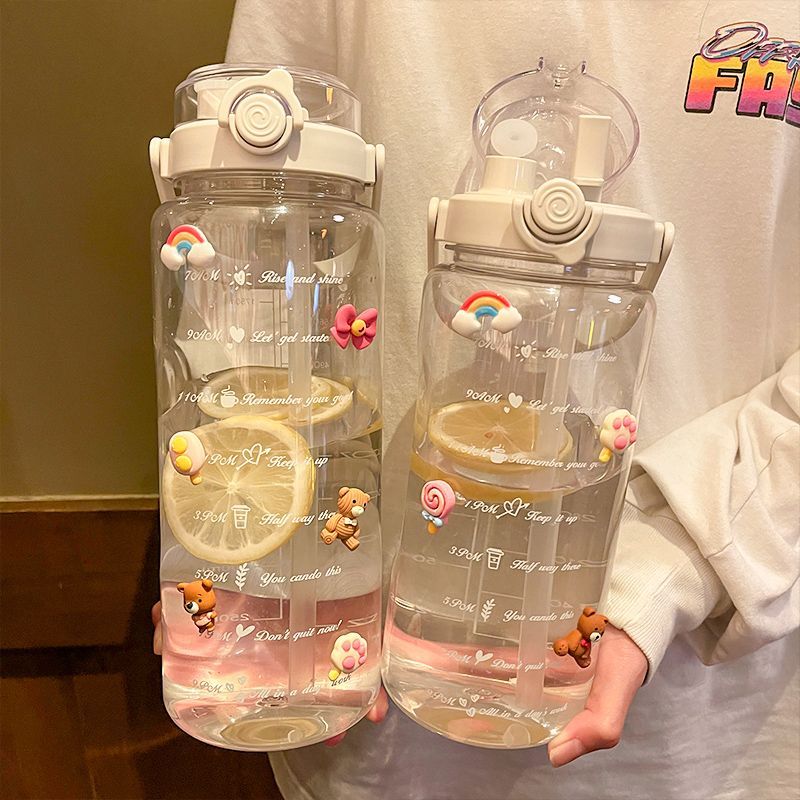 双饮夏季运动1500ml刻度塑料杯子耐高温水瓶男女大水壶水杯大容量