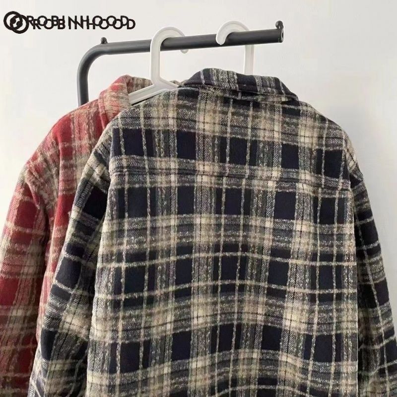 Amerikansk rutete kåpe Herre vårhøst polojakke trendy merke Raspy og Shuai Fried Street_voghion.com