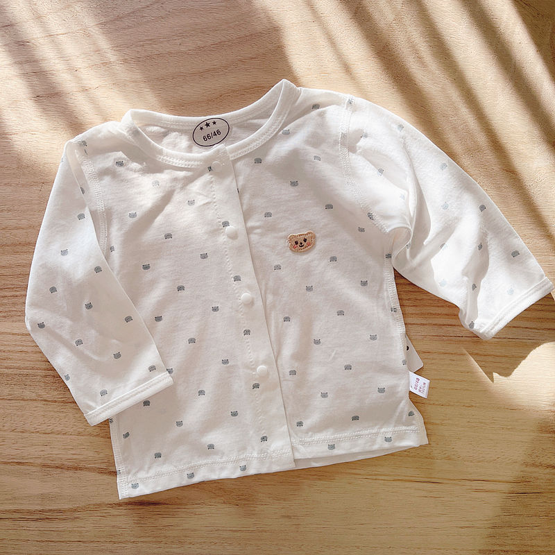 夏季婴儿纯棉长袖T恤空调衣服婴儿上衣男女宝宝夏季睡衣薄款A类