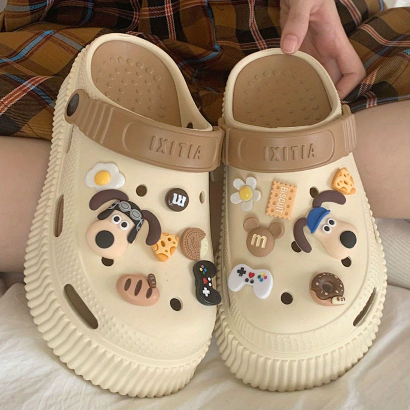 女夏ins少女心可愛海邊外穿防滑包頭洞洞鞋軟厚底增高沙灘涼拖鞋