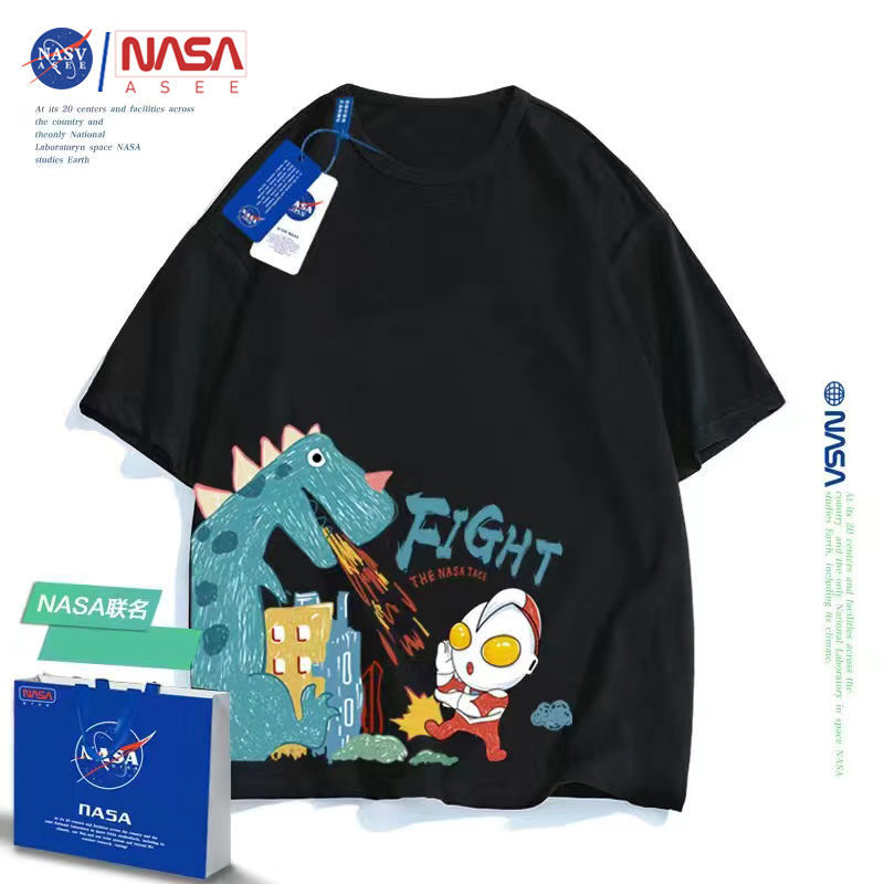 NASA joint children's clothing Altman cotton short-sleeved summer loose casual men's and women's T-shirt loose half-sleeved