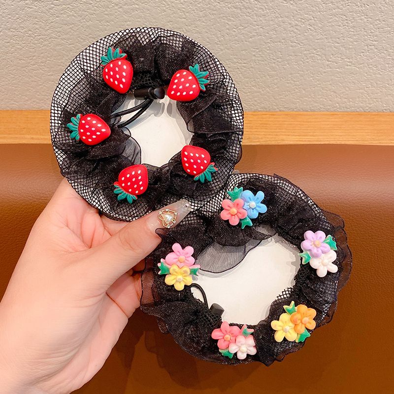 Children's dance special hair net for girls with round hair and lazy people's artifact summer hair net pocket head flower hair accessories