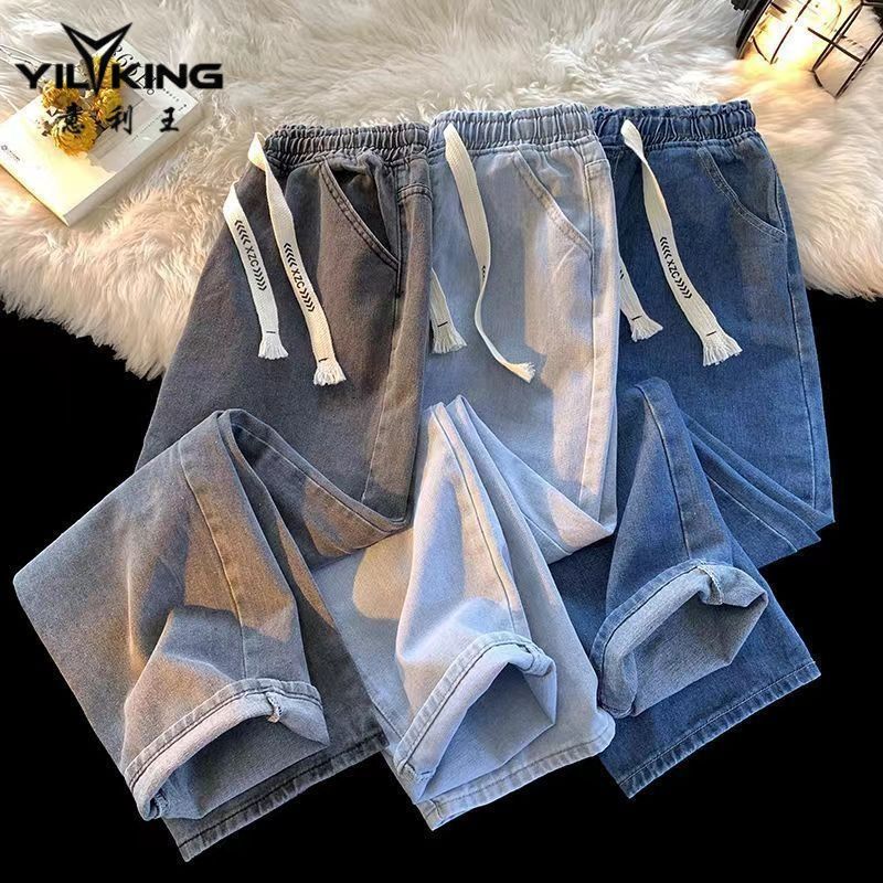 YILKING Hong Kong trendy brand jeans for men and women spring and summer new loose and versatile American high street retro wide-leg pants