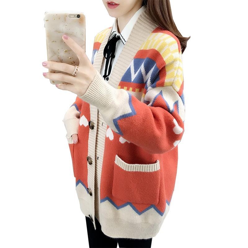 毛衣開衫中長款2023春秋季新款寬鬆針織加厚外套女裝爆款時尚外穿