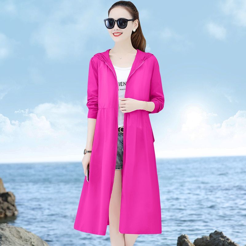 2023 summer new Korean version of super fairy sunscreen women's long fashion ice silk breathable sunscreen women's thin windbreaker jacket