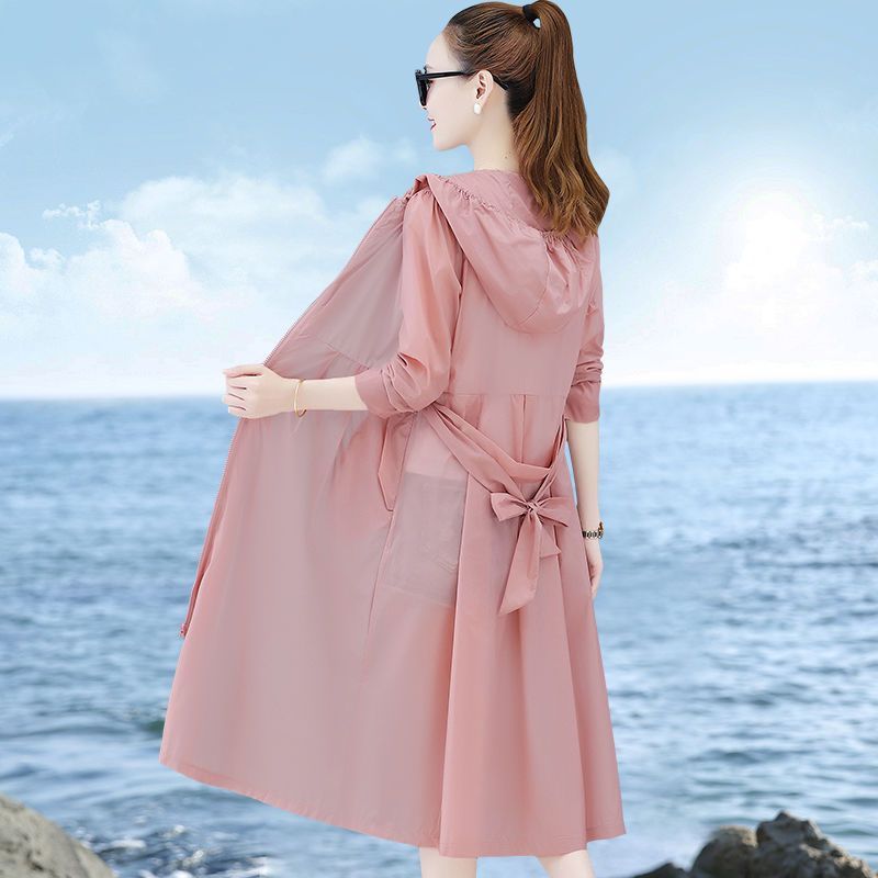 2023 summer new Korean version of super fairy sunscreen women's long fashion ice silk breathable sunscreen women's thin windbreaker jacket