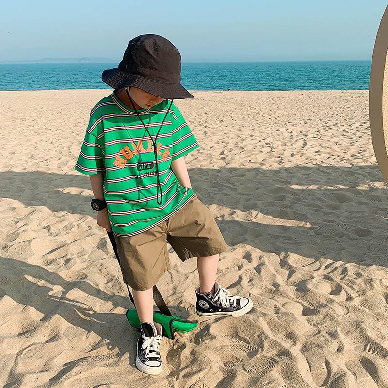Boys shorts 2023 new summer children's summer clothes for big boys boys casual pants five-quarter pants thin style trendy
