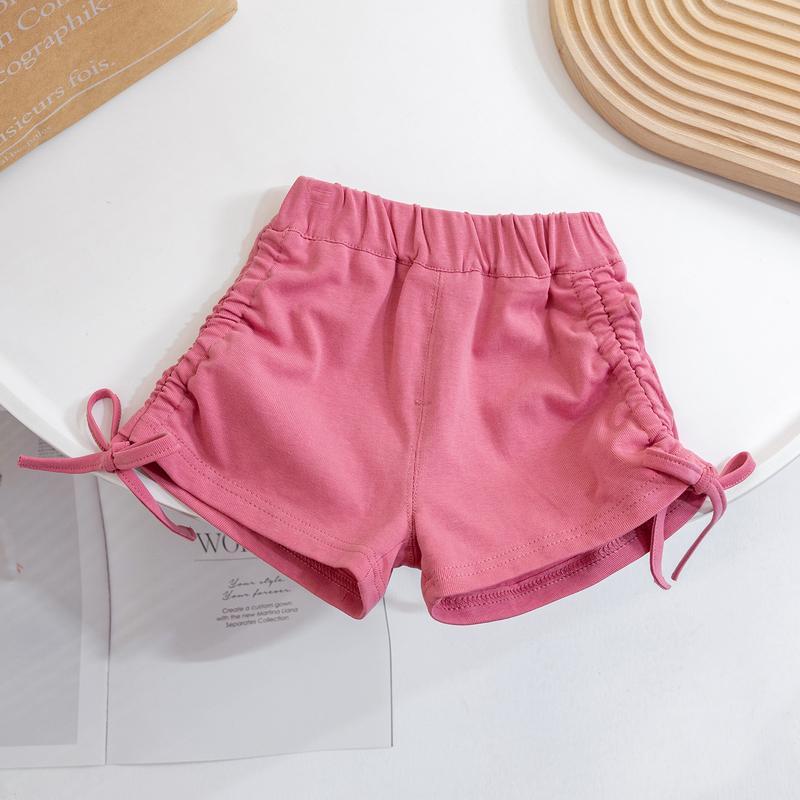 Girls' 2023 new summer shorts, children's foreign style, Korean version, drawstring fashion hot pants, all-match pants for outerwear
