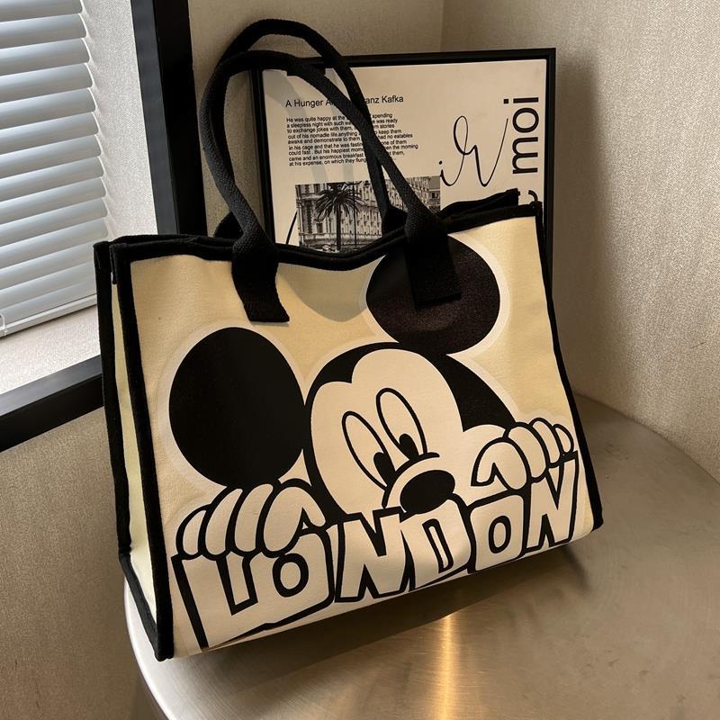 Japanese canvas bag for women summer new casual shoulder bag large capacity tote bag mommy bag outing tote bag
