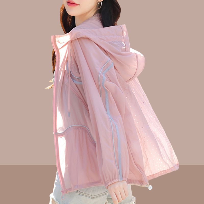 Short sun protection clothing women's long-sleeved summer 2023 new breathable light and thin hooded Korean version loose sun protection clothing
