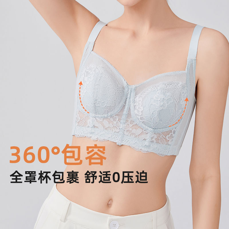 Xianlan butterfly corset underwear women's big breasts show small super flat les summer collection of auxiliary breasts gathered large size breast reduction D bra