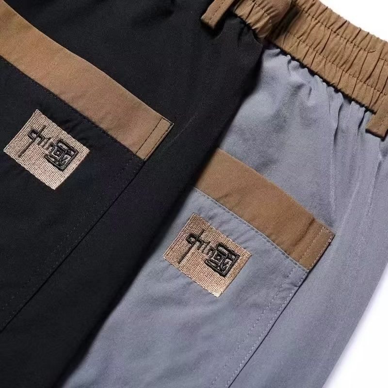 短裤男夏季新款高档五分裤超薄纯色5分速干短裤中国风休闲裤