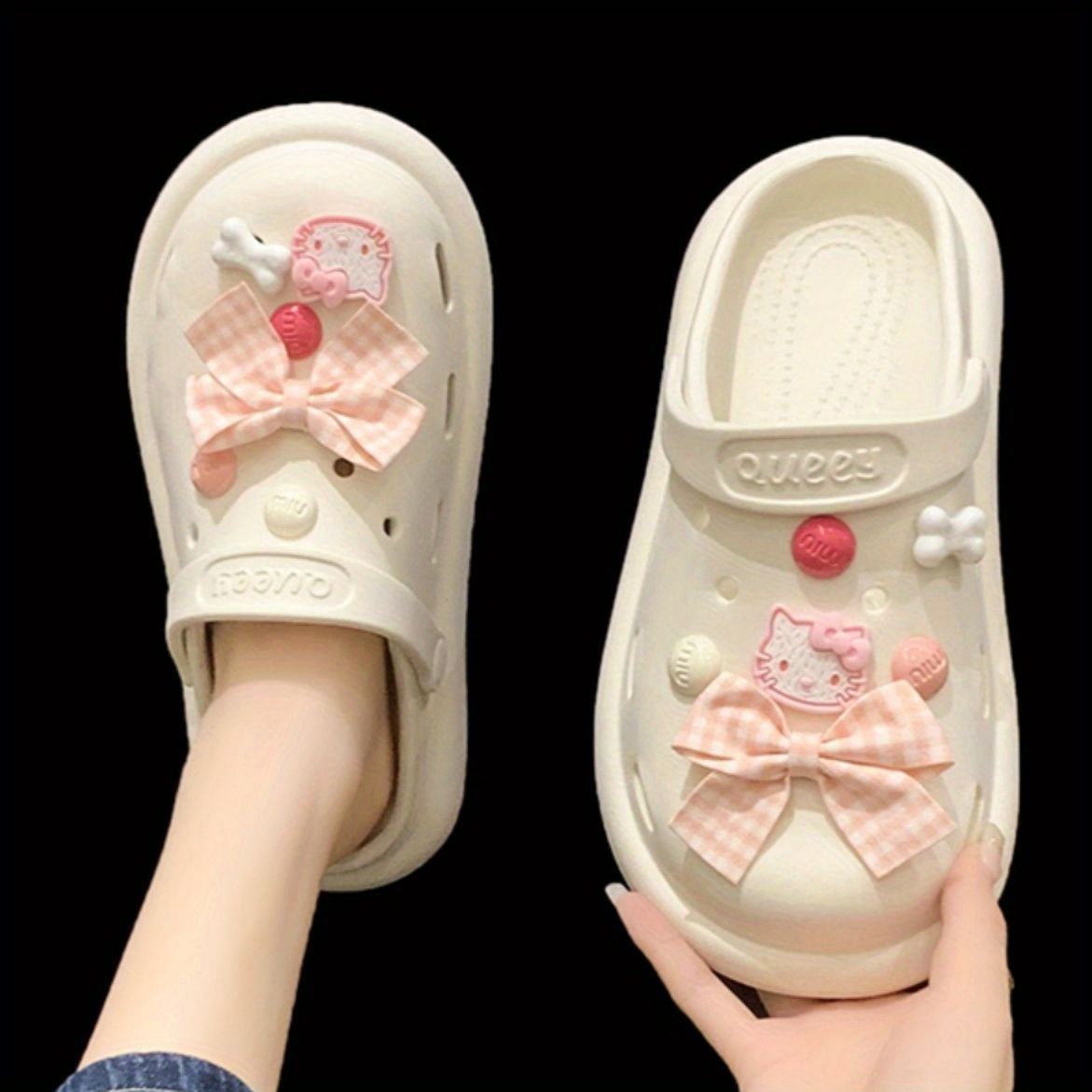 Cute Baotou Slippers for Women Summer Thick-Soled Croc Shoes with Shit Feeling 2023 New Two-Wear Sandals Ins