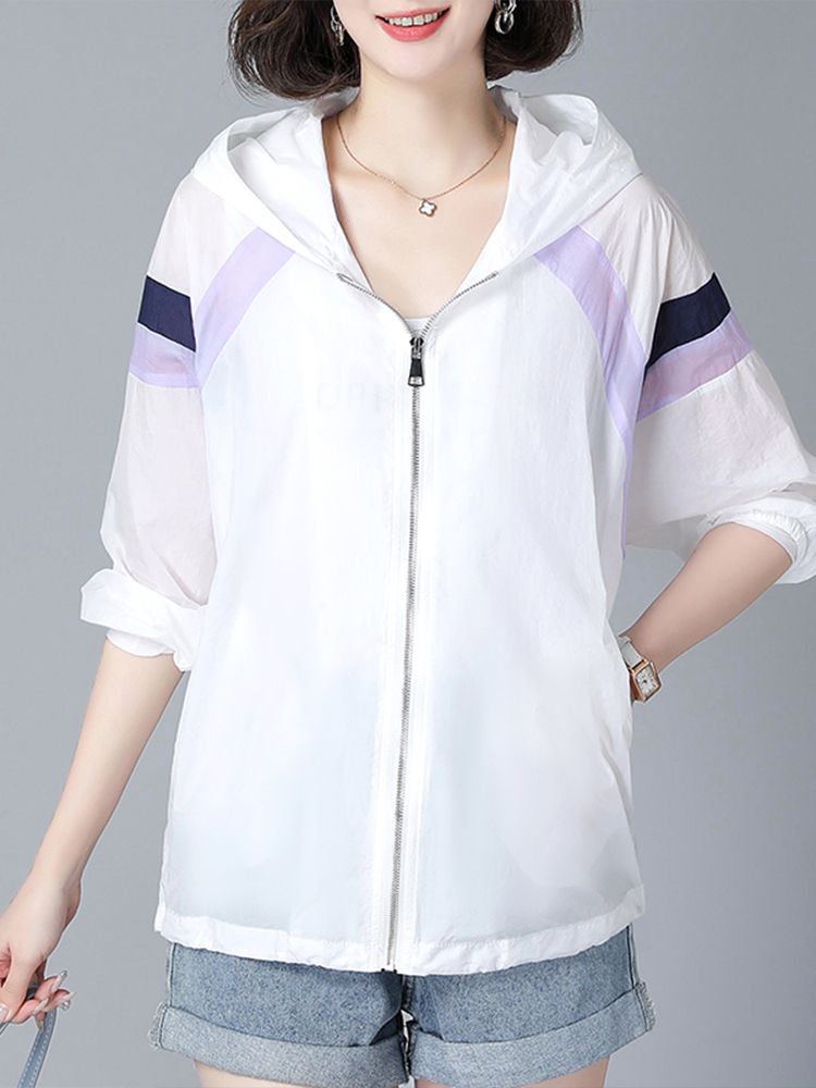 Color matching sunscreen women's summer 2023 new large size fashion embroidery sunscreen light and breathable cardigan jacket