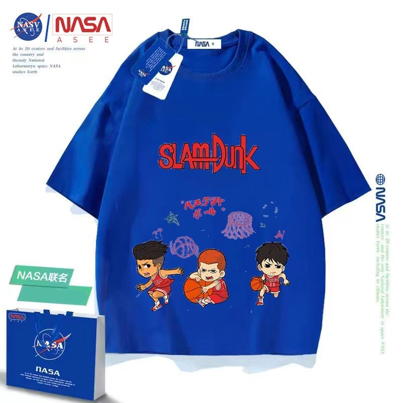 Nasa children's t-shirt slam dunk jersey summer new cotton short-sleeved T-shirt men and women in the big children's parent-child outfit compassionate
