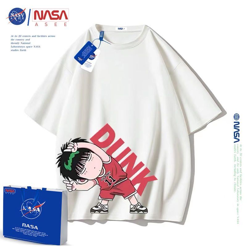 Nasa children's t-shirt slam dunk jersey summer new cotton short-sleeved T-shirt men and women in the big children's parent-child outfit compassionate