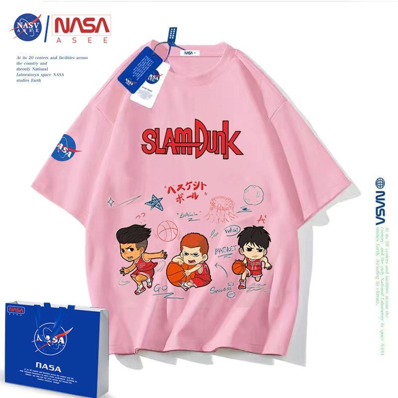 NASA slam dunk t-shirt commemorative jersey children's summer cotton short-sleeved men and women in the big children parent-child compassionate