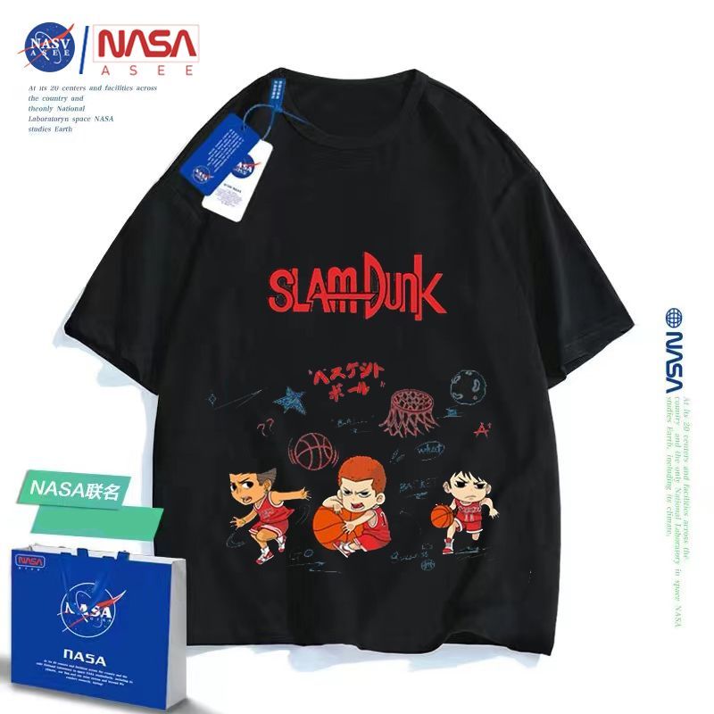 NASA slam dunk t-shirt commemorative jersey children's summer cotton short-sleeved men and women in the big children parent-child compassionate